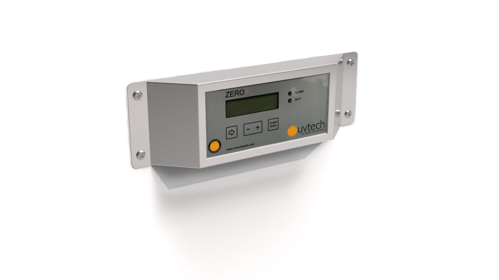 En kontrollpanel som heter Zero+ Control och anv&auml;nds f&ouml;r luftreningssystem med UV-ljus.